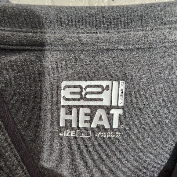32 Degrees Heat Gray Long Sleeve Hooded Performance Shirt Size L - Picture 2 of 13